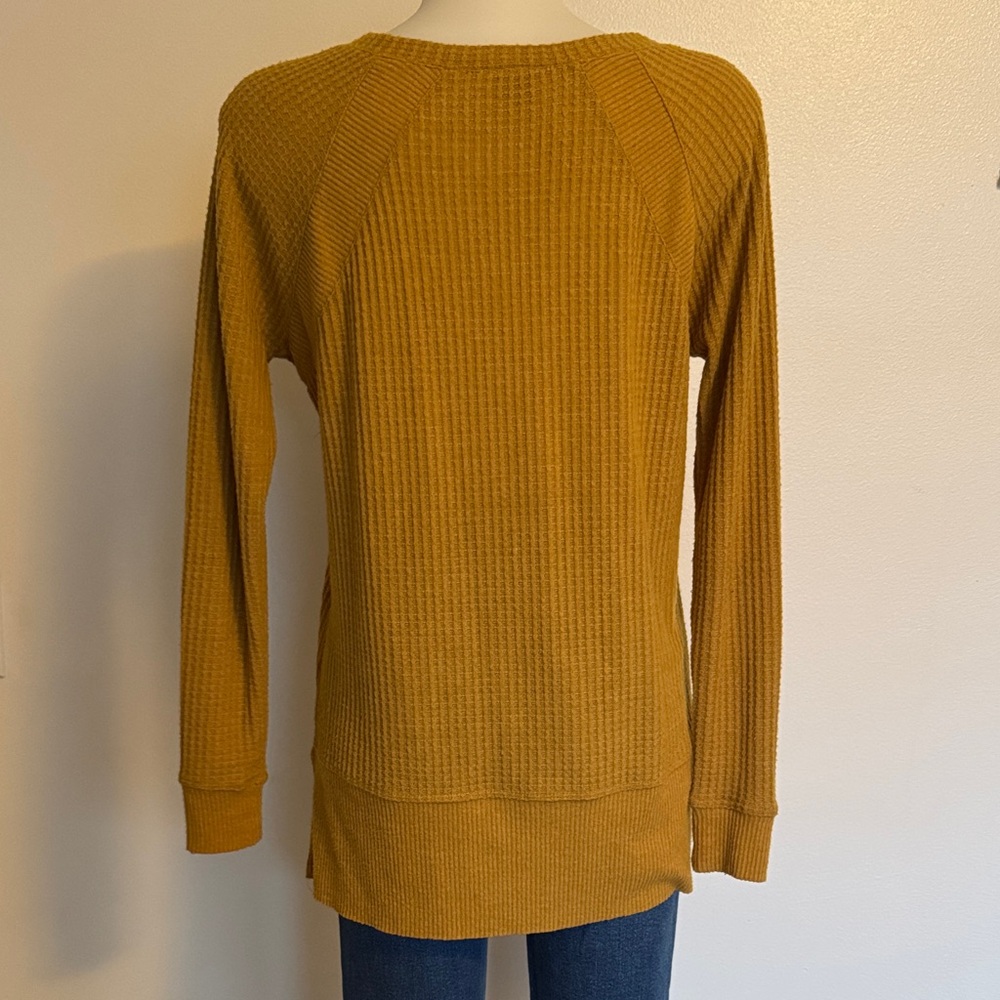 Mustard V-Neck Sweater - Picture 3 of 4